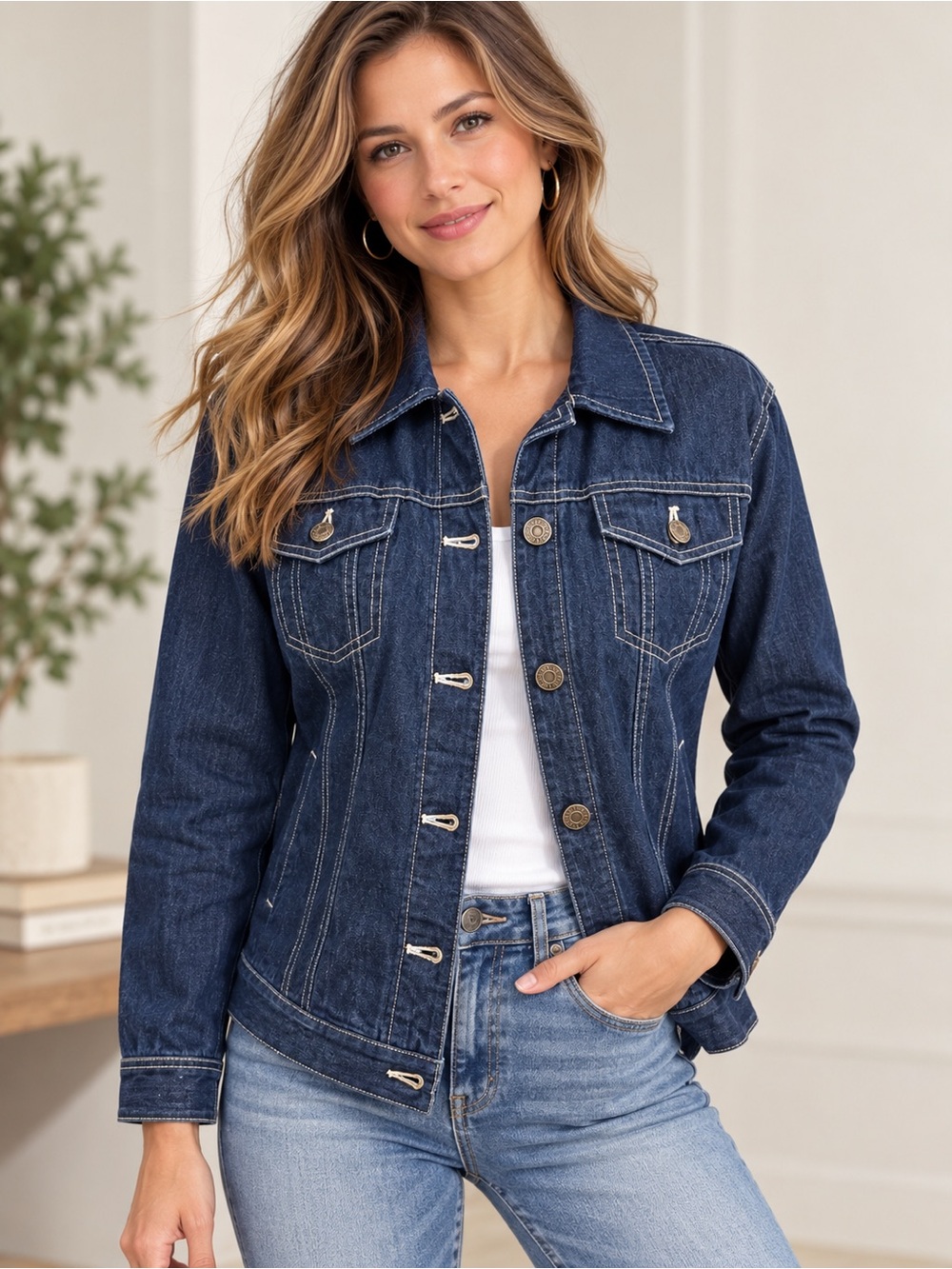 Ralph Lauren Dark Blue Denim Jean Jacket for Women